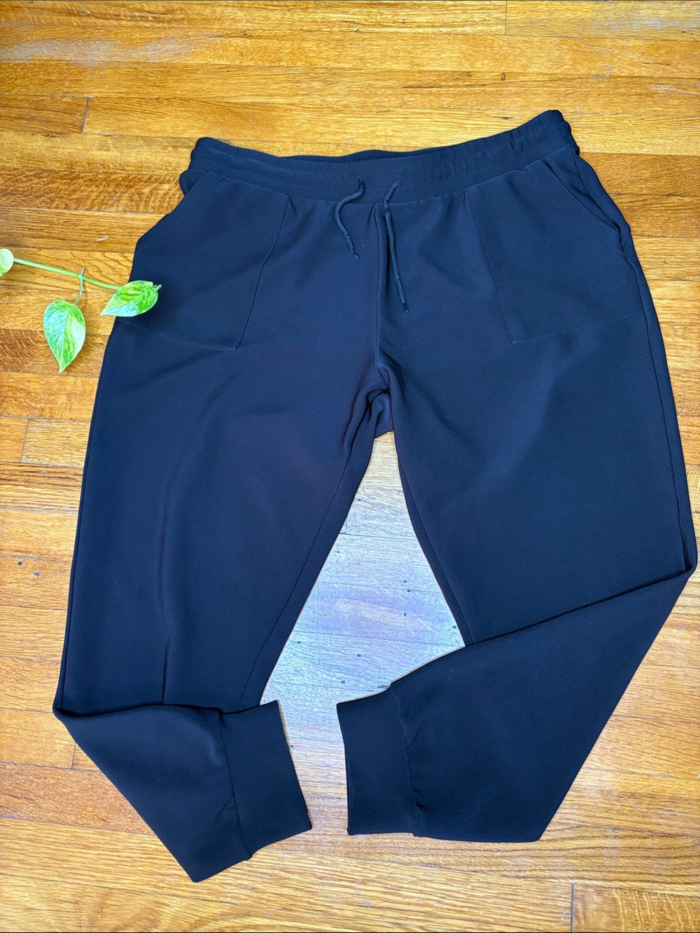 Women's Black Jogger Pants with Drawstring Waist